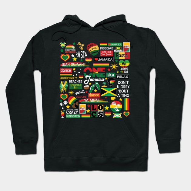 Jamaica One Love Culture Pattern Hoodie by blackartmattersshop